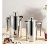 1 pièce Cafetière à piston en acier inoxydable 304, filtre à double couche, cafetière à infusion manuelle, théière, cafetière à piston, convient pour la maison, le bureau, le camping, les voyages, le 