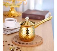1 pièce Cafetière turque/grecque/arabe, cafetière à gaz en acier inoxydable, cafetière à poignée martelée, cafetière avec bec verseur, chauffe-lait, pot à lait, fondoir à beurre, accessoires de machin