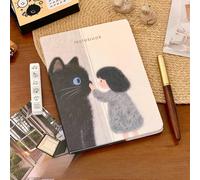 1 pièce Cahier à spirale A5 "Chat de fille", Cahier minimaliste, Journal d'étudiant, Cahier à couverture rigide multifonction, Bloc-notes portable, Cadeau de papeterie créative, Cadeau d'anniversaire 