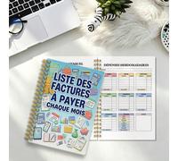 1 pièce Cahier à spirale A5 pour le suivi mensuel des factures en français, A5Papetier