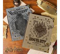 1 pièce Cahier de la série Harry Potter, cartes secrètes de Poudlard ou cahier avec couverture gaufré de la Marque des Ténèbres, avec coins en bronze. Cadeau de Noël élégant et artisanal pour les fans