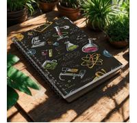 1 pièce Cahier spirale de taille A5 avec thème scientifique (pages lignées) - Cahier d'expériences portable, convient pour le campus, les cours STIM, les notes de chimie, les expériences de physique,