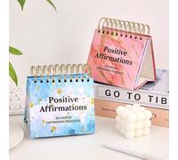 1 pièce Calendrier de bureau à affirmations positives 365 jours, calendrier de bureau à retournement avec citations inspirantes, pages intérieures colorées pour la décoration, portable, perforé, plani