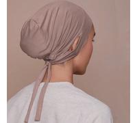 1 pièce Calotte hijab de style arabe, mélange de satin de couleur unie, avec cordon élastique intégré réglable. Couvre-chef respirable pour l'abaya de tous les jours, accessoires pour femmes voilées U