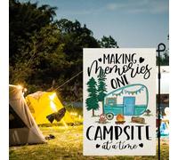 1 pièce, camping 2D, fabrication de beaux souvenirs, drapeaux de jardin, feux de camp double face, décorations de fête en plein air, décorations de cour, sans mâts de drapeau, cadeaux, Noël, Saint