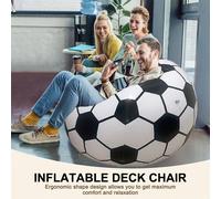 1 pièce Canapé sphérique pliable gonflable, canapé gonflable thème football, chaise d'intérieur/extérieur de loisirs, accessoire photo, style aléatoire, canapé de voyage, chaise de camping, cadeau 1 p