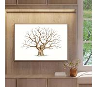 1 pièce canevas murale Arbre à empreintes digitales - Décoration murale Arbre généalogique imperméable, convient pour anniversaire, anniversaire de mariage, design d'art à empreintes digitales, motif 
