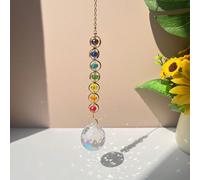 1 pièce Capteur de soleil en cristal, prismes attrape-soleil avec fabricant d"arc-en-ciel coloré et cintre pour la maison, la méditation Taille UniqueCristal artificiel