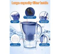 1 pièce Carafe filtrante grande capacité 3,5L/Cœur de filtre portable pour camping extérieur, usage domestique, filtre à charbon actif, filtration 4 couches, élimine le chlore, les métaux lourds et le