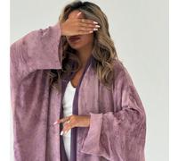 1 pièce Cardigan long pour femmes avec imprimé floral marbre tie-dye foncé, style abaya bohème arabe de Dubaï, design color block et tie-dye, élégant pour le quotidien, les festivals, les rassemblemen