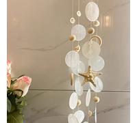 1 pièce Carillon à vent de style bohème avec coquillages côtiers et étoiles de mer, décoration de jardin de villa bord de mer, sans électricité nécessaire, idéal pour la Saint-Valentin, la Fête des Mè