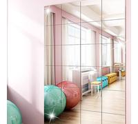 1 pièce Carreau mural miroir carré, matériau acrylique de 2 mm d'épaisseur, décoration créative DIY, miroir de fitness et de yoga, miroir de toilette, miroir de salle de bain, convient pour la salle d
