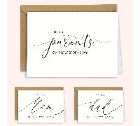 1 pièce Carte de remerciement personnalisée élégante pour le jour du mariage pour les parents/maman/papa - Souvenir émouvant avec enveloppe, message magnifiquement rédigé "À mes parents le jour de mon