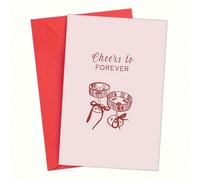 1 pièce Carte de vœux élégante pour mariage/fiançailles convenant aux nouveaux mariés ou aux couples fiancés - Carte romantique "Béni pour toujours" avec enveloppe, applicable pour les mariages, anniv