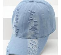 1 pièce Casquette de baseball à la mode avec bord effiloché personnalisé, haut doux, convient pour un assortiment quotidien Blocs de couleur,LettresPolyester