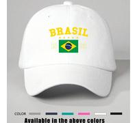 1 pièce Casquette de baseball avec imprimé étoile à cinq branches BRASIL 1938 Drapeau national, réglable, protection solaire extérieure, chapeau décontracté adapté pour le printemps, l'automne, les vo