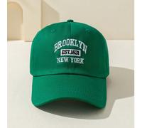 1 pièce Casquette de baseball brodée "BROOKLYN NEW YORK" dans le style Y2K, respirante, chapeau de soleil avec protection UV pour un port quotidien en extérieur Taille UniqueLettresPolyester