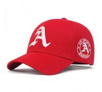 1 pièce Casquette de baseball brodée de la lettre gothique A pour homme, chapeau de loisirs de plein air pour la protection solaire, convient pour les voyages de printemps et d'automne, les fêtes sur 