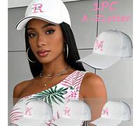 1 pièce Casquette de baseball rose brodée de lettres, réglable et respirante. Casquette de soleil unisexe à bord incurvé, convenant aux sports extérieurs, golf, voyages, yoga, toutes saisons Taille Un