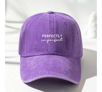 1 pièce Casquette de baseball style Y2K "Parfaitement imparfait" imprimée, lavée. Protection solaire extérieure, sport, déplacement, plage, vacances Taille UniquePolyester