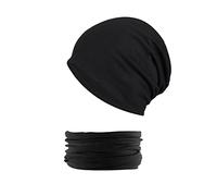 1 pièce Casual Hat, avec 1 Enceinte Cou, Warm Clothing Accessories, Elastic Warming Supplies, Unisex, Suitable for Outdoor Activities, Running, Bike (Noir)