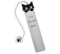 1 Pièce Cat En Acier Inoxydable Signet, Animaux De Dessins Animés Mignons, Marqueurs De Livres Métalliques Drôles, Cadeau De Lecture Créative.
