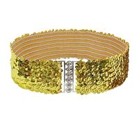 1 Pièce Ceinture À Paillettes En Or, Ceinture De Personnalité Élée, Ceinture Élastique Étendue, Ceinture Habillée, Accessoires De Vêtements Pour Femmes.