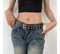 1 pièce Ceinture blanche unisexe, design à double trou, convient pour les vacances, la Saint-Valentin, la Saint-Patrick, les fêtes, peut être portée comme cadeau ou pour un usage quotidien 110Polyurét