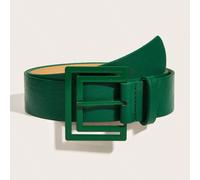 1 pièce Ceinture carrée en PU avec boucle ajourée et effet de peinture en aérosol pour femmes. Ceinture pour robes et pantalons, convient pour un usage quotidien, Halloween, été, école, automne, Hallo