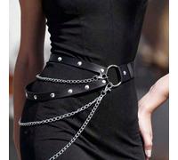 1 pièce Ceinture de corps style gothique réglable avec chaîne croisée, convient pour le port quotidien, la photographie de rue ou les défilés de mode L,M,S,XL,XXL,XXXLPolychlorures de vinyle