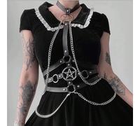 1 pièce Ceinture de taille sexy décorée d'une chaîne pentagramme pour femmes, idéale pour l'été, l'école, l'automne et Halloween L,M,Taille Unique,XL,XXXXL,XXLPolyuréthane