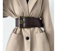 1 pièce Ceinture vintage style large boucle en PU marron pour femmes, longueur réglable 103-108cm, été, école, automne, Halloween Taille Unique,90Géométrique,UnicolorePolyuréthane