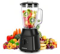 1 pièce Centrifugeuse et blender multifonctions de plan de travail de 1,5 L, 600 W, 2 vitesses + pulse, 4 lames revêtues de titane, carafe en verre, cadran à touche unique, fonctionnement facile, idéa