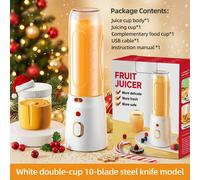1 pièce Centrifugeuse portable, Centrifugeuse multifonction, Mini blender rechargeable USB portable, Tasse à jus frais, Centrifugeuse portable sans fil avec couvercle de bouteille de sport, Blender de