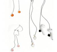 1 pièce Chaîne anti-perte pour écouteurs, accessoire de mode Lanière pour écouteurs sans fil Bluetooth, universel Taille unique - amour noir 1pc,Taille unique - amour blanc 1pc,Fleurs-Orange 1pc,Fleur