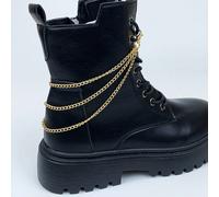 1 pièce Chaîne décorative pour bottes/chaussures, accessoire de chaîne en métal de style punk pour femmes et hommes, chaussures d'hiver Y2K Lettres,Imprimés aléatoiresAluminium