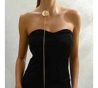 1 pièce Chaîne serpentine ajustable en métal couleur dorée, peut être portée comme collier, chaîne de taille ou chaîne de dos de plusieurs façons Alliage de zinc
