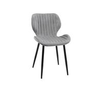1 Pièce chaise matelassée de salle à manger en velours SJ.17 Grise