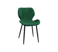 1 Pièce chaise matelassée de salle à manger en velours SJ.17 Vert Bouteille
