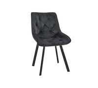 1 Pièce chaise matelassée de salle à manger en velours SJ.33 Noir