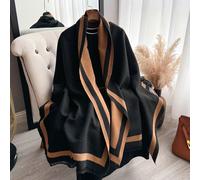 1 pièce Châle réversible en fausse cachemire pour femmes, multicolore, mode polyvalente, idéal pour la climatisation, épais et chaud pour une utilisation quotidienne en automne/hiver Unicolore,Rayé,To