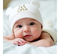 1 pièce Chapeau bébé 26 lettres, doux et chaud pour les nouveau-nés, convient comme cadeau pour les mères à leurs bébés. 0-3MLettresPolyester