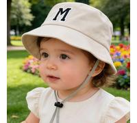 1 pièce Chapeau de seau 26 lettres pour enfants, chapeau de soleil pour tout-petits garçons et filles, convient pour le plein air, les voyages et le port quotidien 1-2Y,3-12M,2-4 ansLettresPolyester