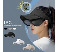 1 pièce Chapeau de soleil réglable pour les sports de plein air et usage casual pour femmes, chapeau de sport à large bord pour une protection solaire respirante Taille Unique,Kaki,BlancPolyester