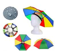 1 pièce Chapeau de soleil style parapluie, chapeau parapluie de pêche, chapeau parapluie de pluie pliable monté sur la tête, convient pour la protection solaire et la pêche en extérieur Taille UniqueB