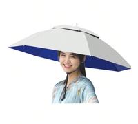 1 pièce Chapeau parapluie mains libres pliable et surdimensionné, protection tous temps durable à double couche, convient pour la pêche, la randonnée, le camping, les activités de plein air, le jardin
