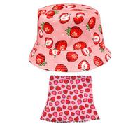 1 pièce Chapeau Seau Femme Fraise, 1 pièce Masque de Protection Solaire, Chapeau Seau extérieur, Chapeau Fraise Protection Solaire, Chapeau de pêche Femme
