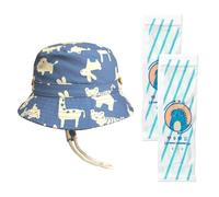 1 Pièce Chapeau Seau Pour Enfants, 1 Paire De Manches Pour Enfants, Chapeau De Soleil Pour Enfants, Chapeau Seau Réglable, Chapeau De Plage Imprimé Dessin Animé, Chapeau De Soleil Animal Mignon