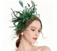 1 pièce Chapeau vert charmant, coiffe de style années 20/50 avec voile pour thé, convient aux femmes et aux filles. Accessoire de beauté pour cheveux à la maison, serre-tête Taille UniqueUnicolorePoly