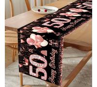 1 pièce Chemin de table 50e anniversaire rose gold, Nappe de table rose gold, Nappe d'anniversaire, Décorations d'anniversaire, Fournitures pour la célébration du 50e anniversaire, Décoration d'annive